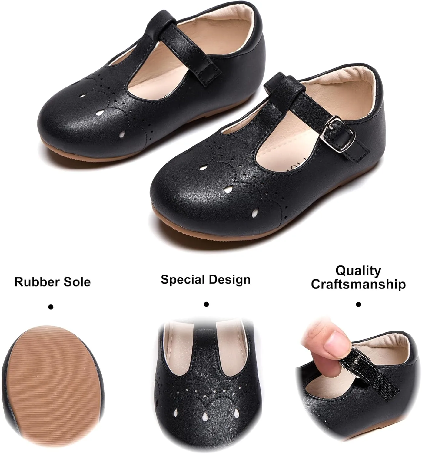 Felix & Flora Toddler Little Girl Flat Oxfords Dress Shoes - Mary Jane Princess for Girl Party School Shoes.