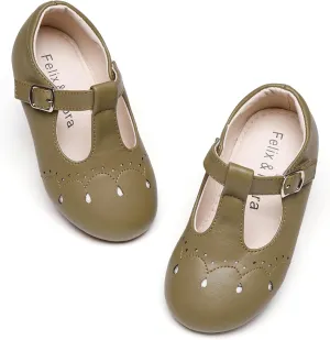 Felix & Flora Toddler Little Girl Flat Oxfords Dress Shoes - Mary Jane Princess for Girl Party School Shoes.