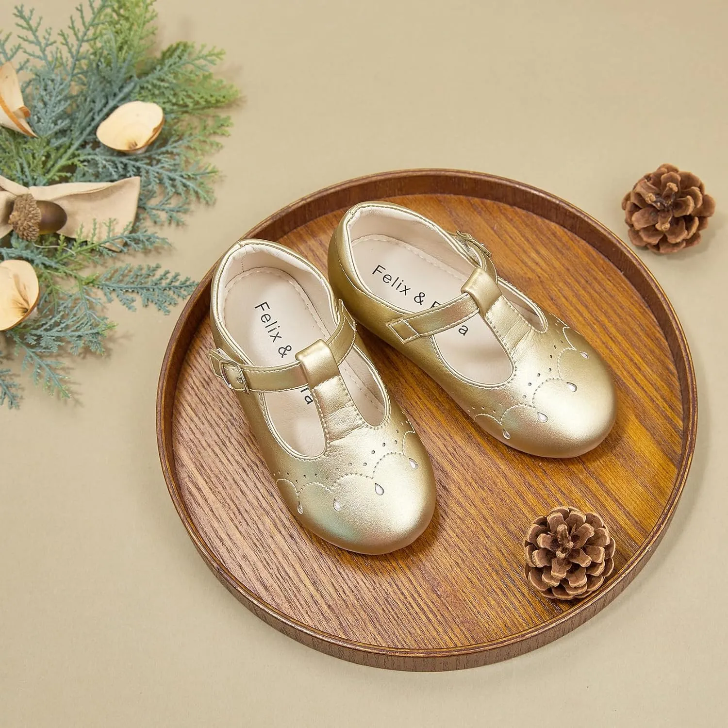 Felix & Flora Toddler Little Girl Flat Oxfords Dress Shoes - Mary Jane Princess for Girl Party School Shoes.