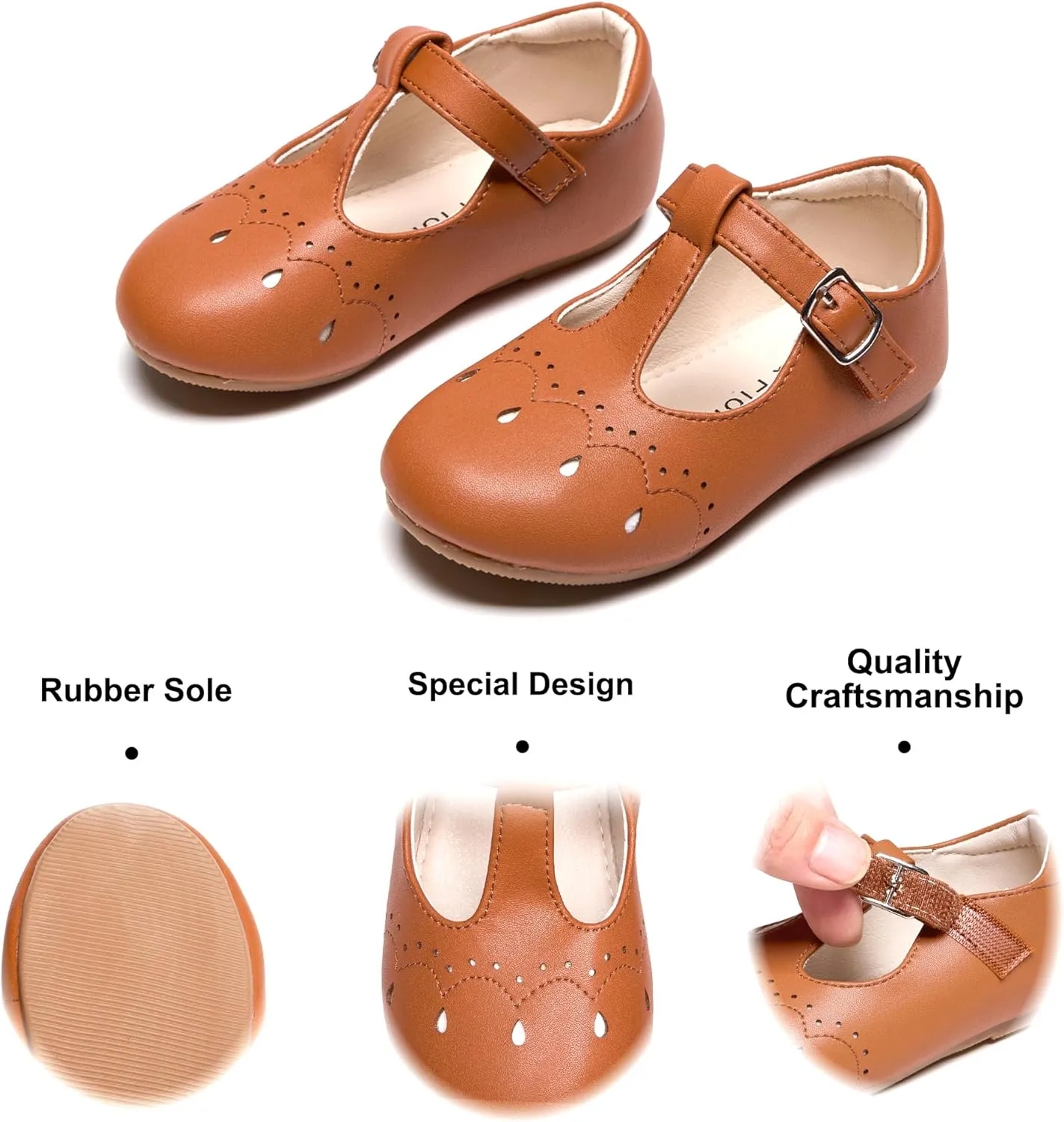Felix & Flora Toddler Little Girl Flat Oxfords Dress Shoes - Mary Jane Princess for Girl Party School Shoes.