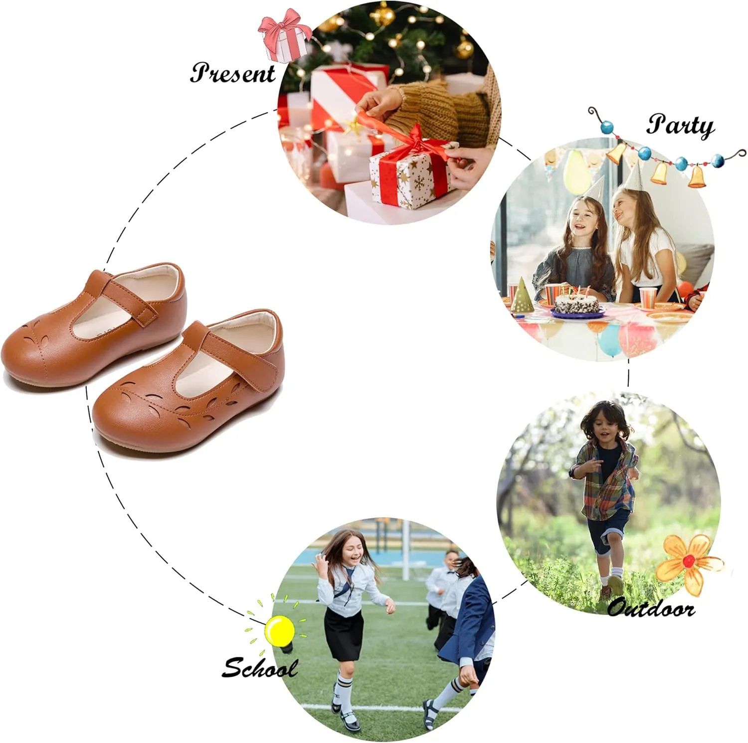 Felix & Flora Toddler Little Girl Flat Oxfords Dress Shoes - Mary Jane Princess for Girl Party School Shoes.