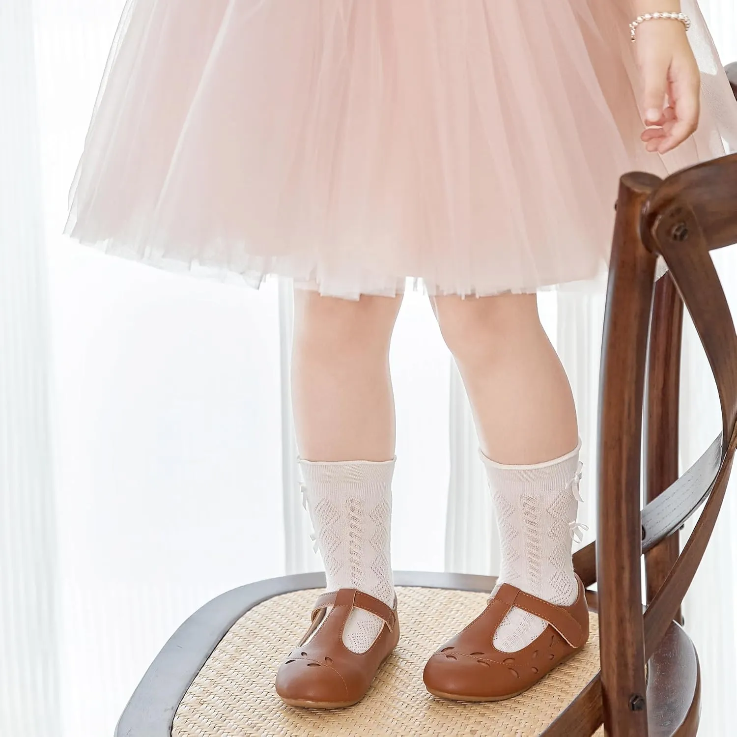 Felix & Flora Toddler Little Girl Flat Oxfords Dress Shoes - Mary Jane Princess for Girl Party School Shoes.