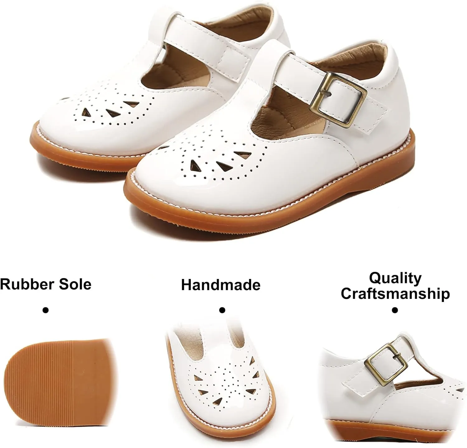 Felix & Flora Toddler Little Girl Mary Jane Dress Shoes - Ballet Flats for Easter Flower Girl Party School Shoes.