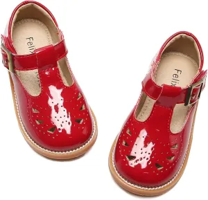 Felix & Flora Toddler Little Girl Mary Jane Dress Shoes - Ballet Flats for Easter Flower Girl Party School Shoes.