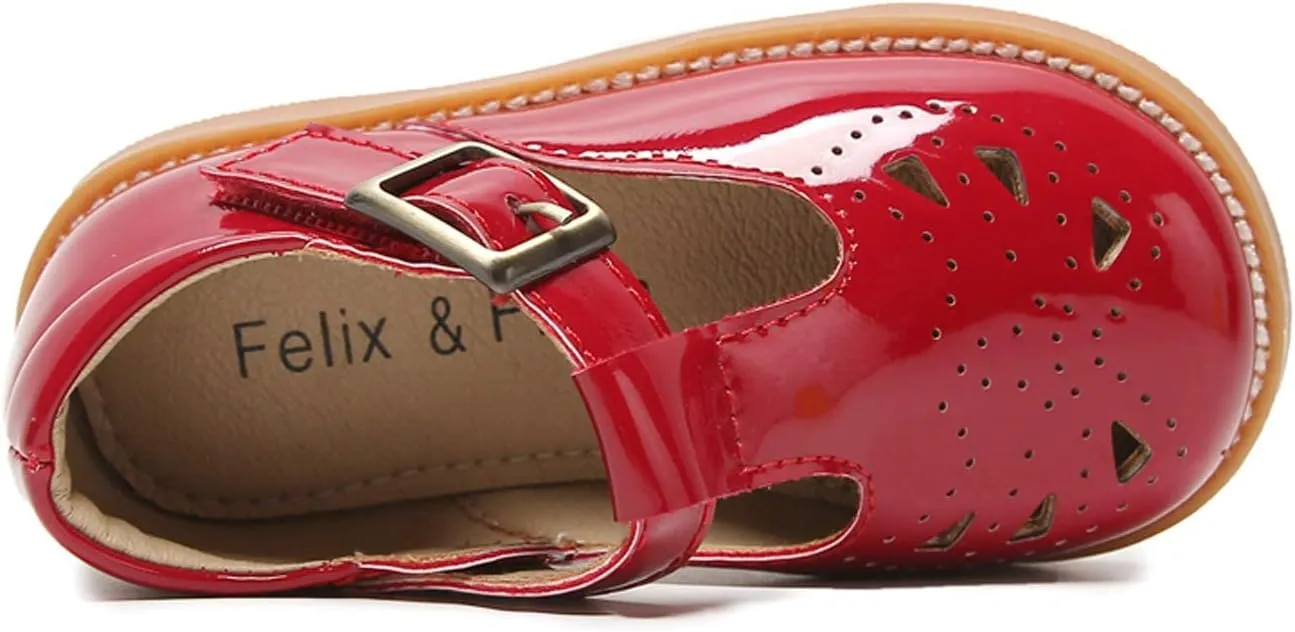Felix & Flora Toddler Little Girl Mary Jane Dress Shoes - Ballet Flats for Easter Flower Girl Party School Shoes.