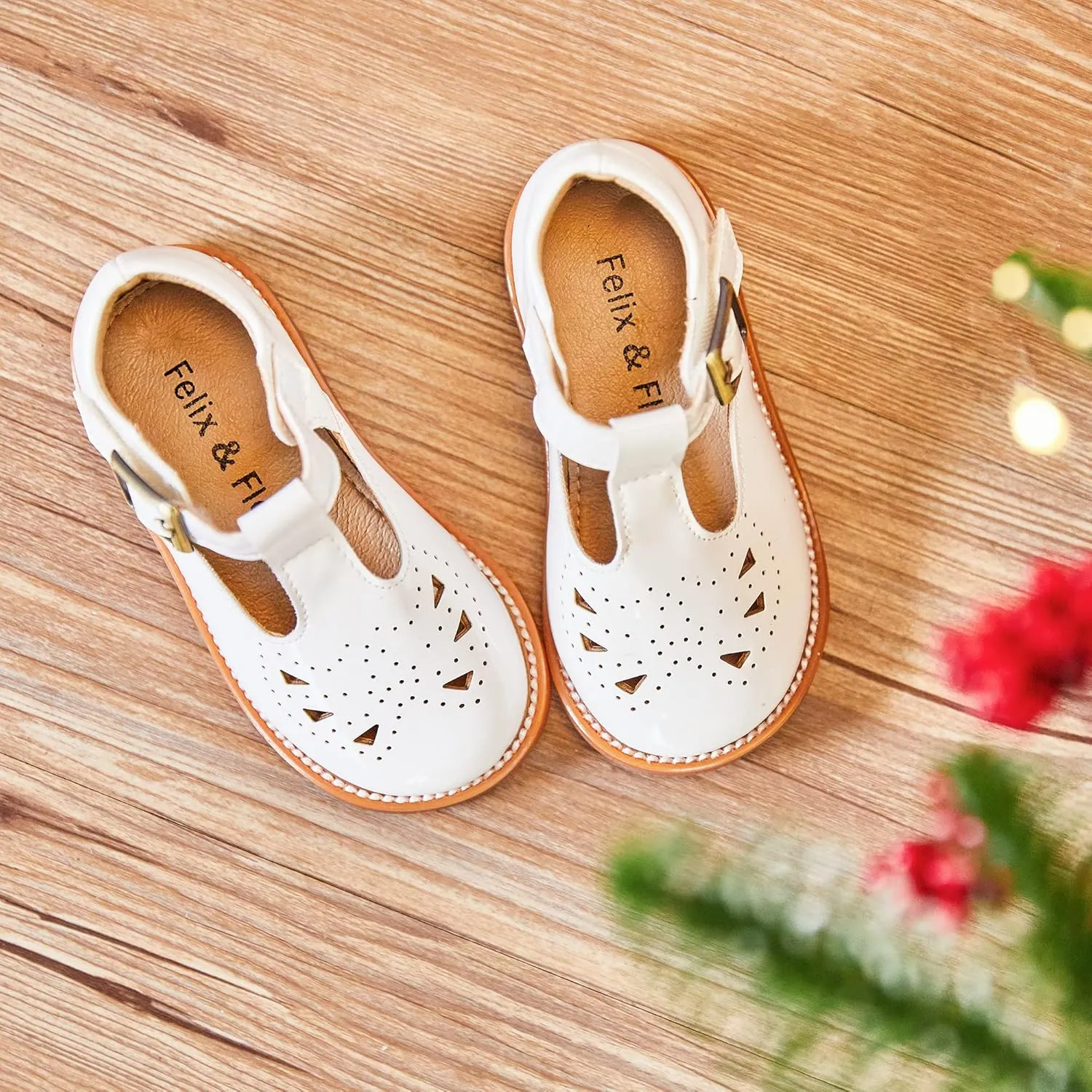 Felix & Flora Toddler Little Girl Mary Jane Dress Shoes - Ballet Flats for Easter Flower Girl Party School Shoes.
