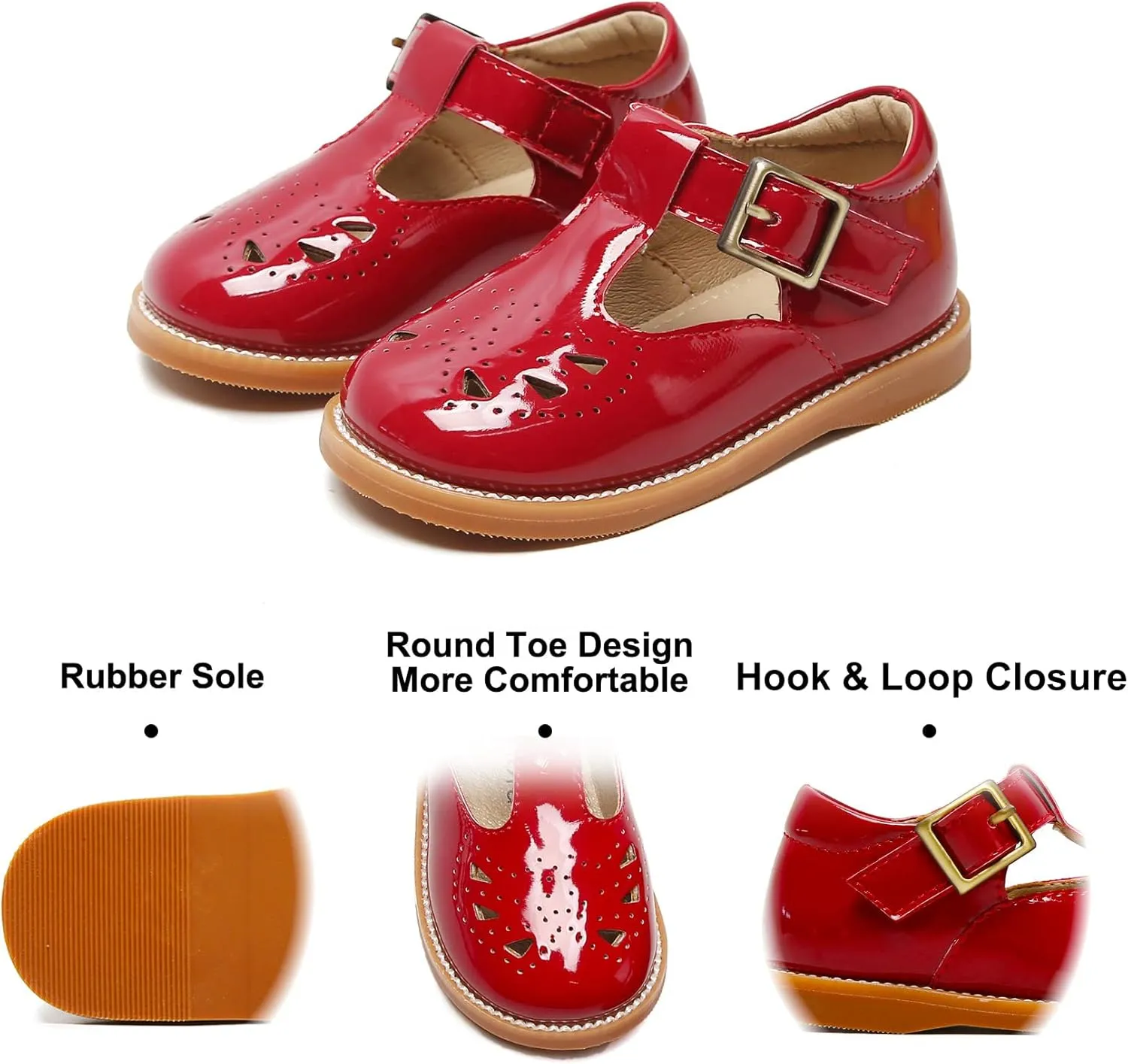 Felix & Flora Toddler Little Girl Mary Jane Dress Shoes - Ballet Flats for Easter Flower Girl Party School Shoes.