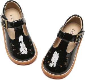 Felix & Flora Toddler Little Girl Mary Jane Dress Shoes - Ballet Flats for Easter Flower Girl Party School Shoes.