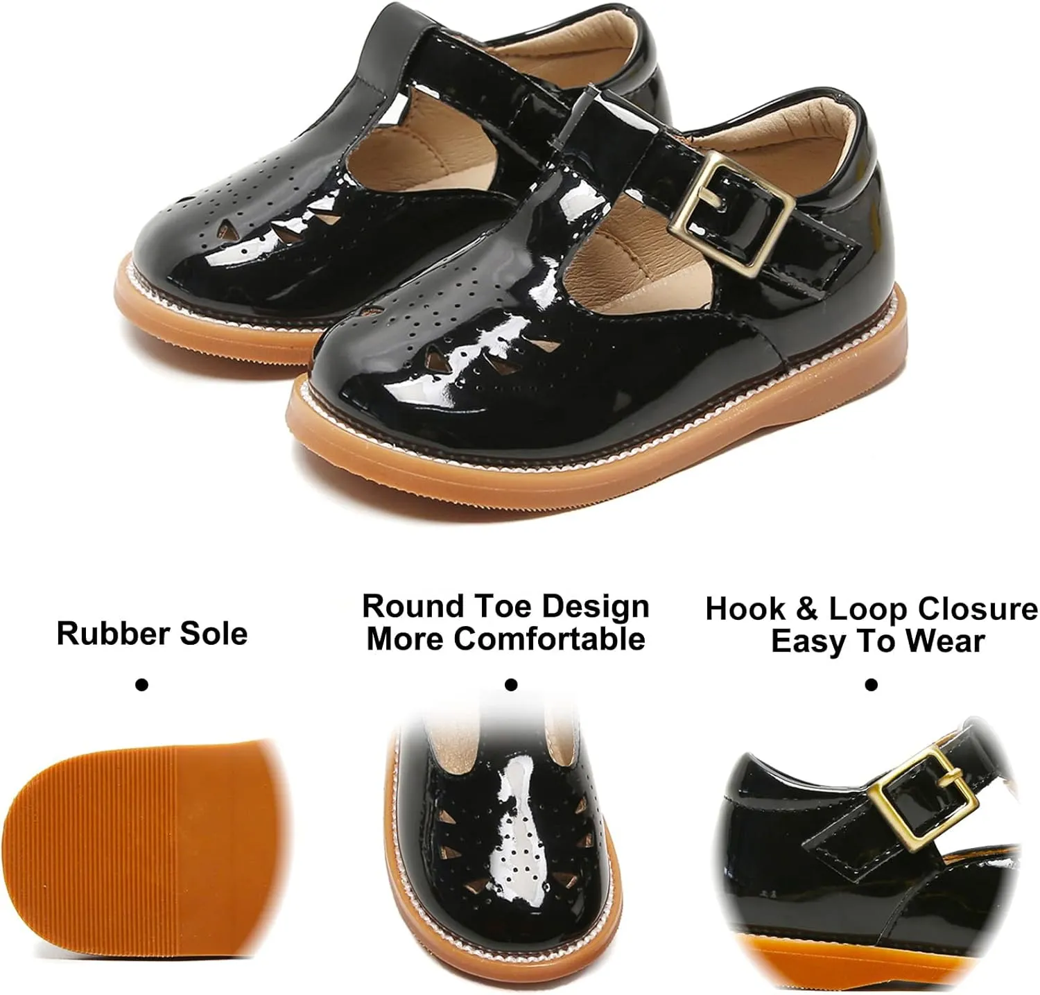 Felix & Flora Toddler Little Girl Mary Jane Dress Shoes - Ballet Flats for Easter Flower Girl Party School Shoes.