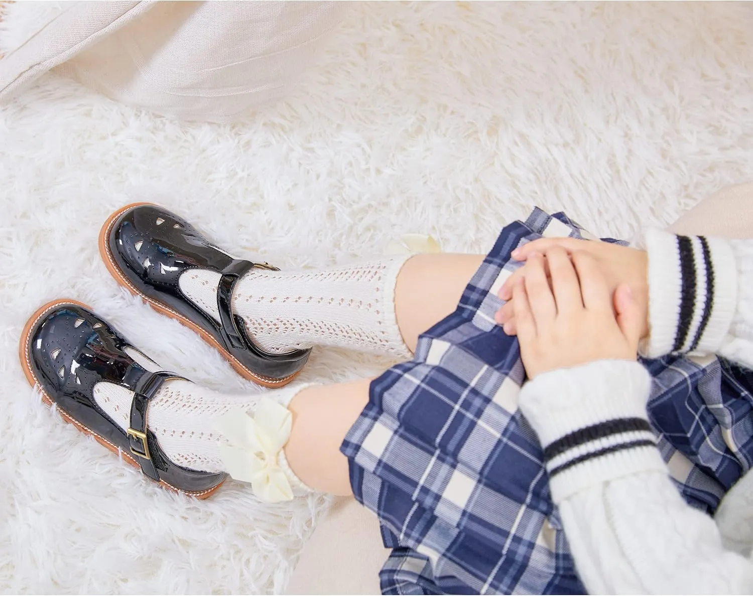Felix & Flora Toddler Little Girl Mary Jane Dress Shoes - Ballet Flats for Easter Flower Girl Party School Shoes.