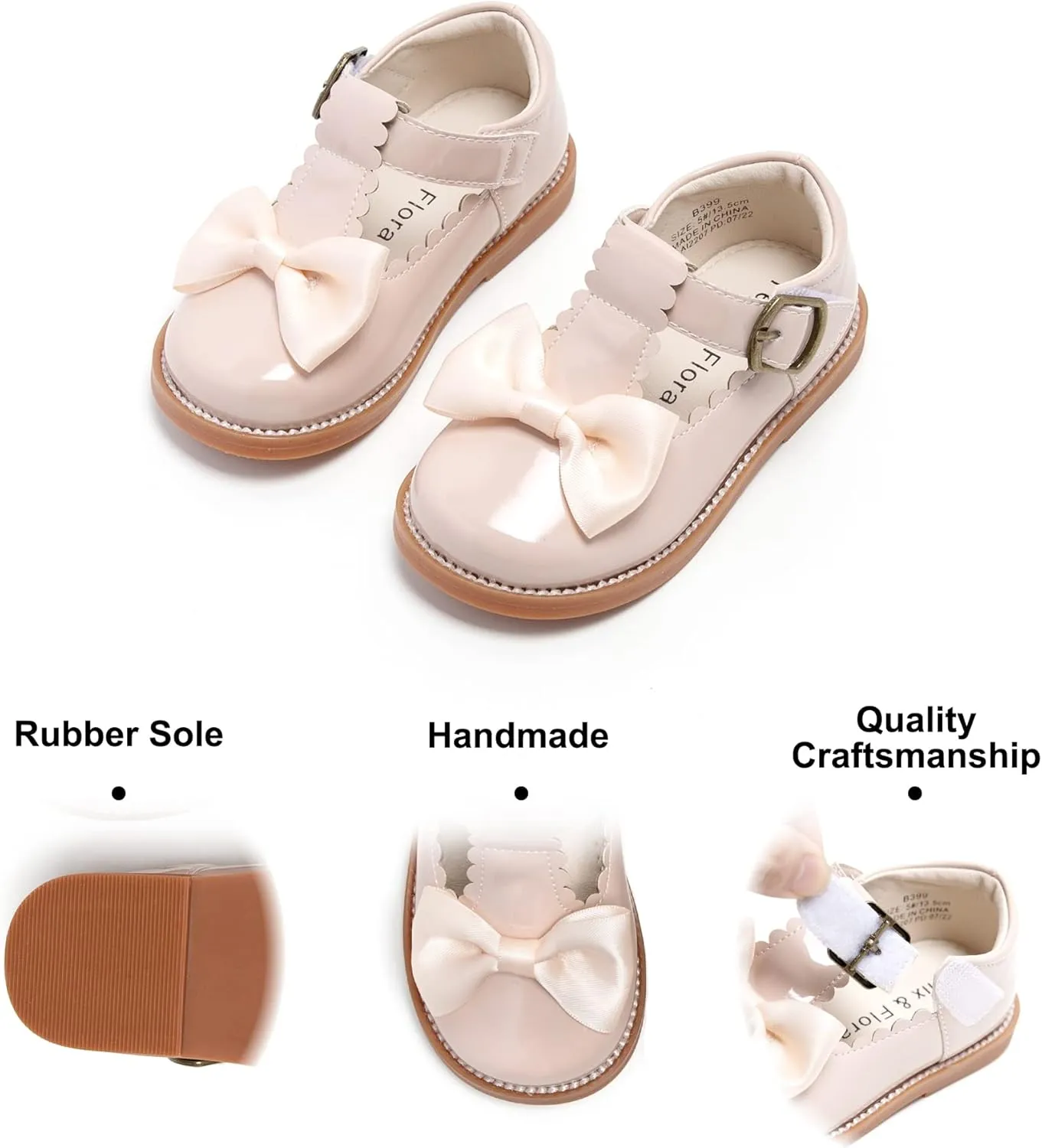Felix & Flora Toddler Little Girl Mary Jane Dress Shoes - Ballet Flats for Girl Party School Shoes