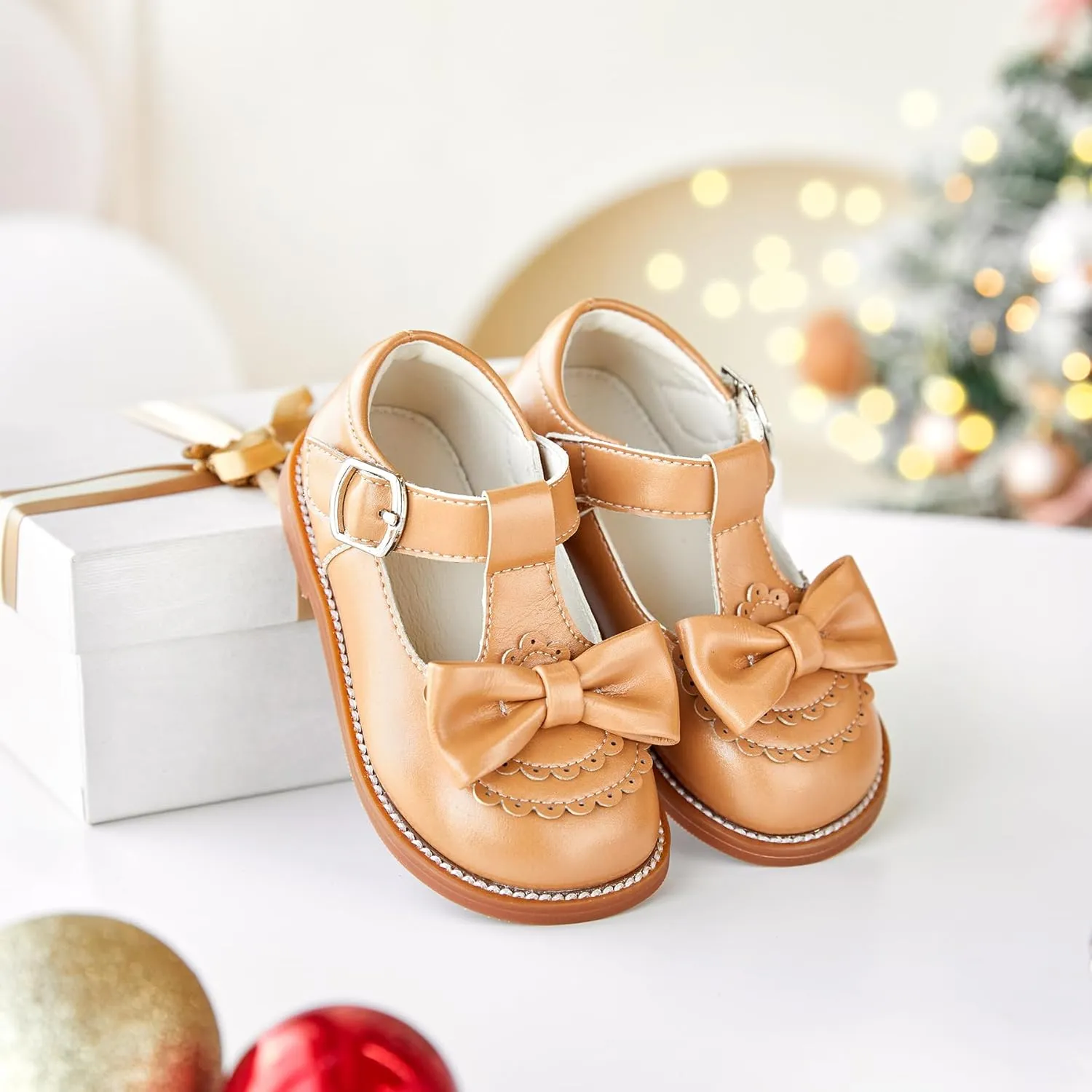 Felix & Flora Toddler Little Girl Princess Dress Shoes-Mary Jane Flats for Girl Party School Shoes
