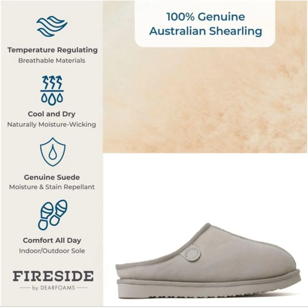Fireside by Dearfoams Men's Grafton Genuine Shearling Indoor/Outdoor Clog
