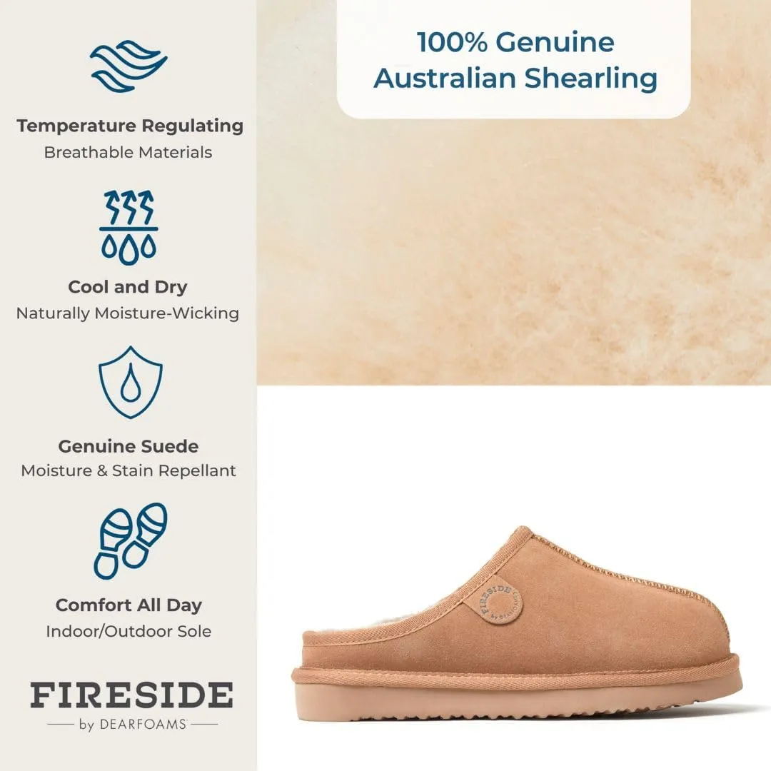 Fireside by Dearfoams Women's Greta Genuine Shearling Indoor Outdoor Clog