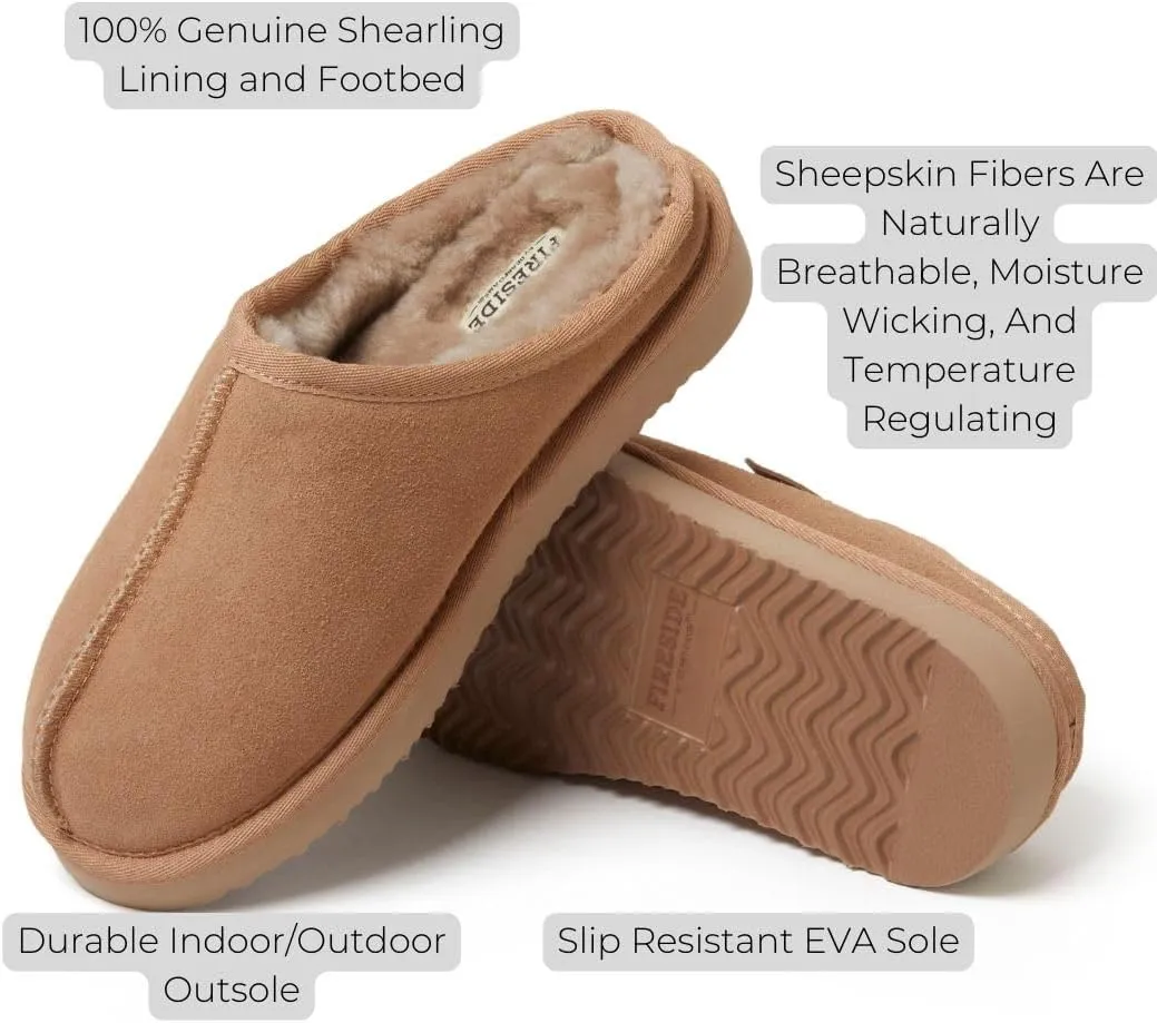 Fireside by Dearfoams Women's Greta Genuine Shearling Indoor Outdoor Clog