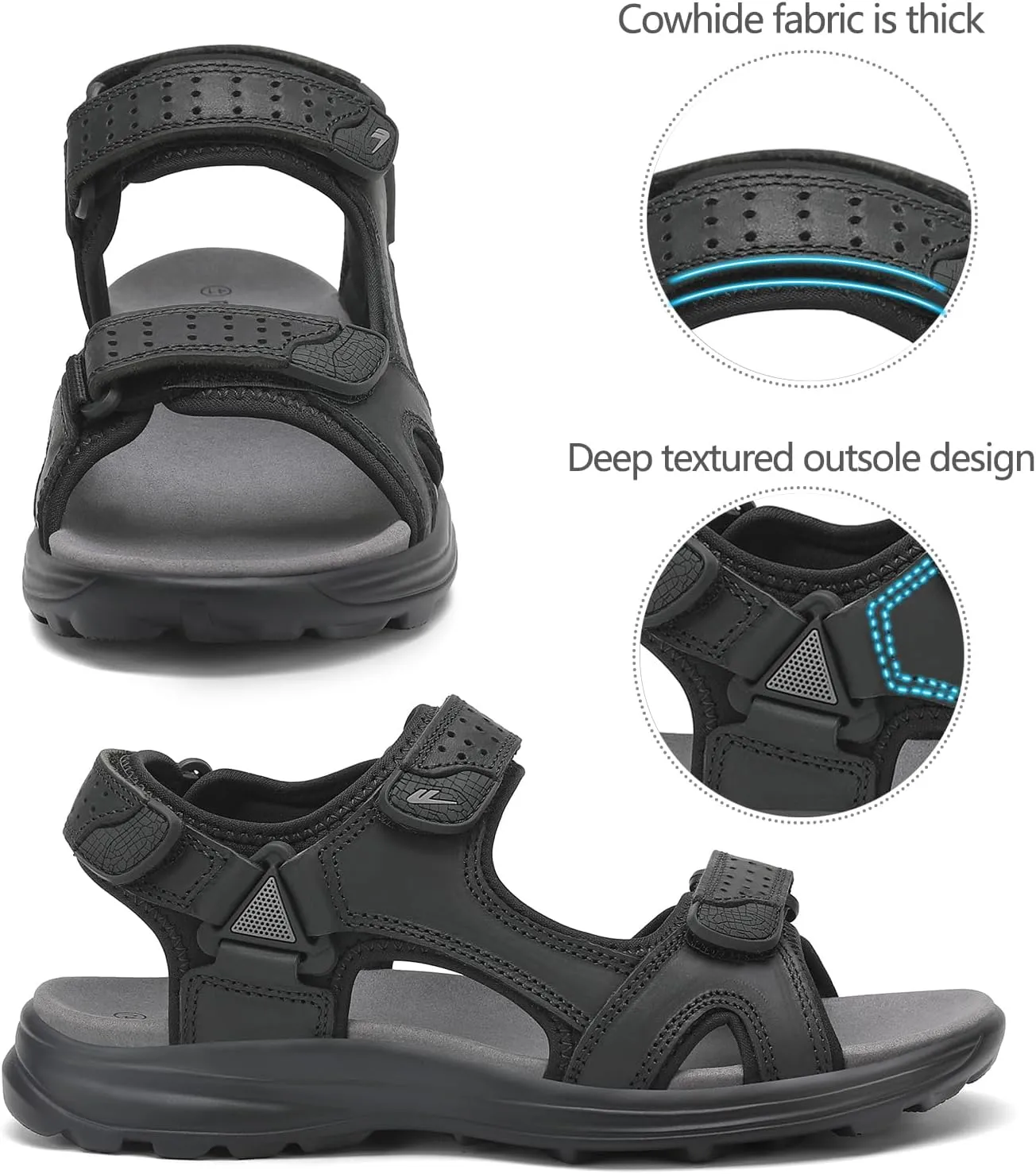 FLARUT Men's Sport Sandals Outdoor Hiking Sandal Open Toe Walking Sandals for Summer Beach Water Shoes