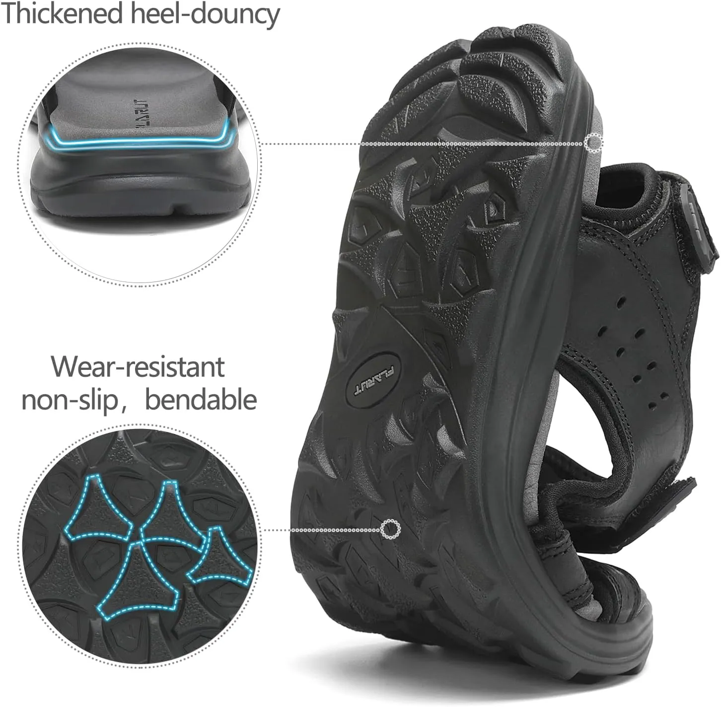 FLARUT Men's Sport Sandals Outdoor Hiking Sandal Open Toe Walking Sandals for Summer Beach Water Shoes