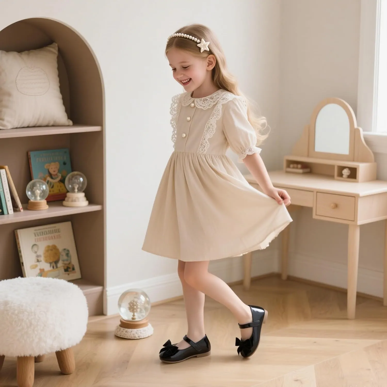 Flaryzone Toddler/Little Girls' Ballerina Flat Mary Jane Princess Dress Shoes - Wedding School Party