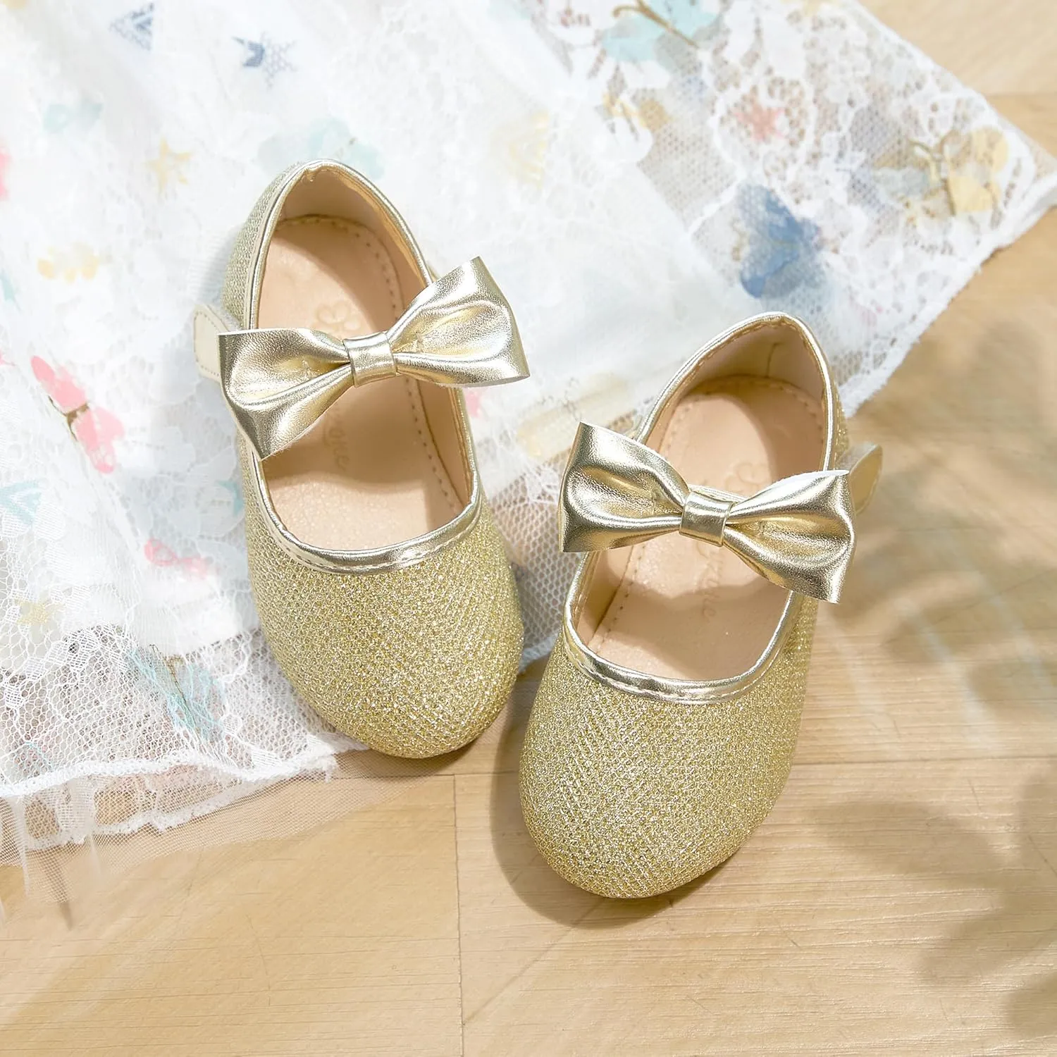 Flaryzone Toddler/Little Girls' Ballerina Flat Mary Jane Princess Dress Shoes - Wedding School Party