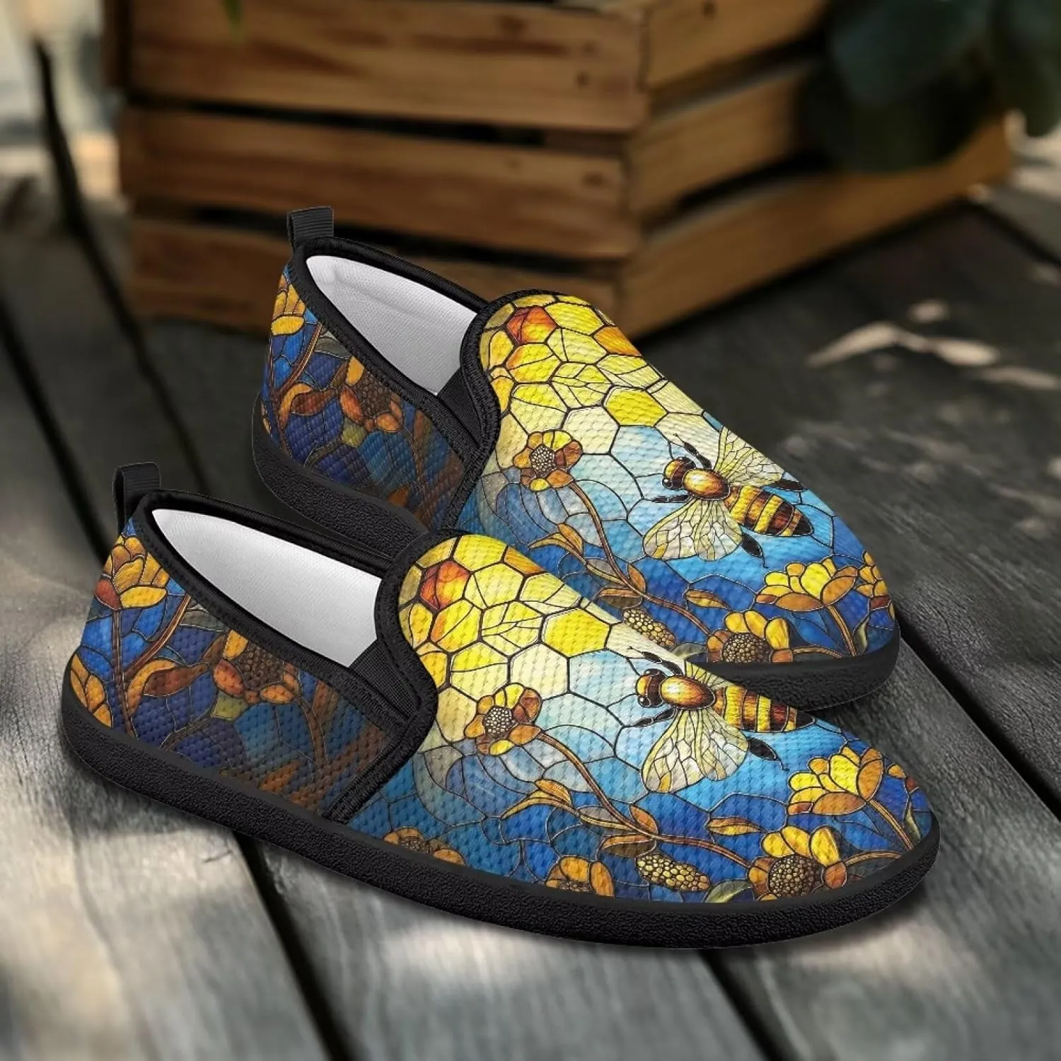 Floral Women's Slip On Flats Comfort Casual Loafers Soft Fashion Walking Shoes Ladies Travel Dress Shoes SizeUS 6-11
