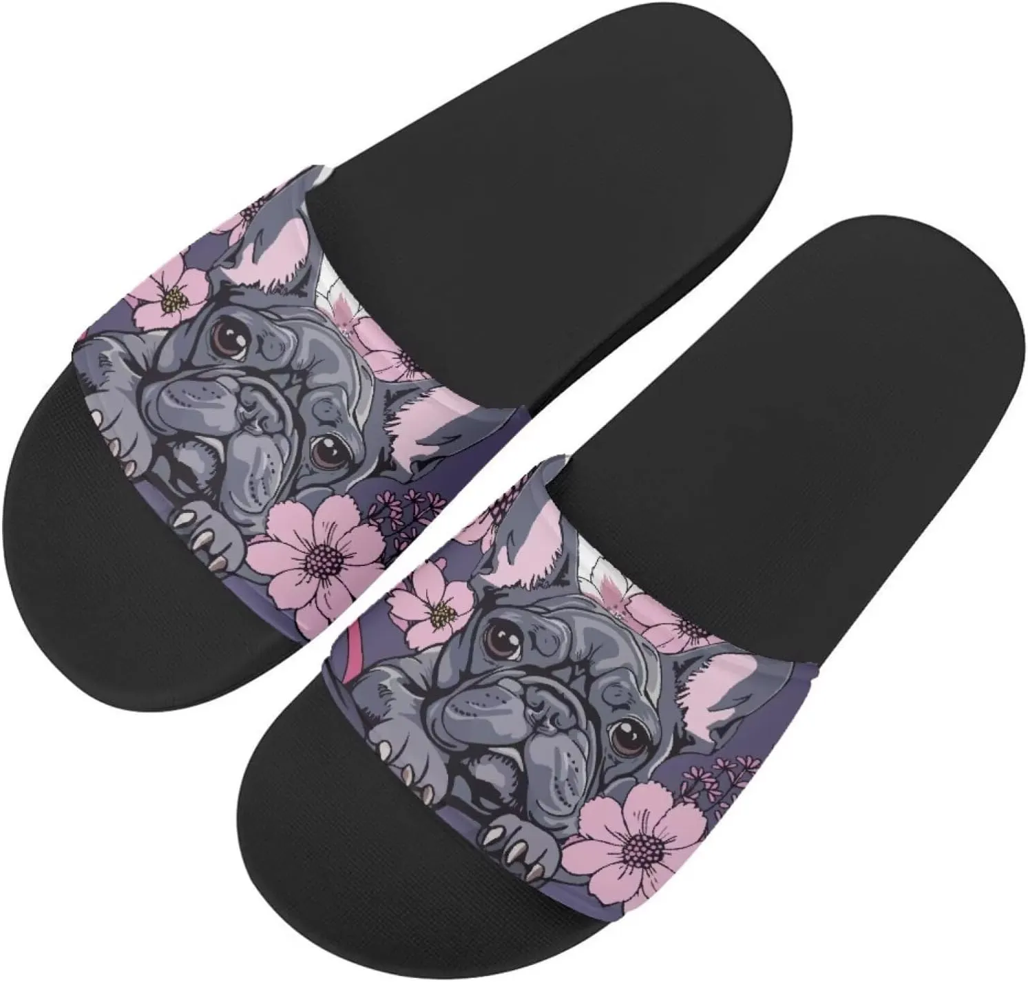 Flower Print Sandals for Women Slide Sandals Casual Lightweight Non Slip Summer Slippers