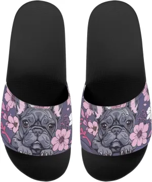 Flower Print Sandals for Women Slide Sandals Casual Lightweight Non Slip Summer Slippers
