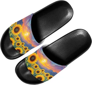Forchrinse American Flag Dog Paw Print Women Men Slide Sandals Lightweight Causal Slip on Summer Slipper Beach Sport Sandals