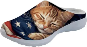 Forchrinse Cute Dog Paw Printed Garden Shoes Clogs Non-Slip Chef Nursing Doctor Shoes Sandals for Men Women