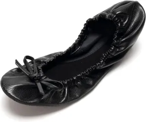 FUNKYMONKEY Foldable Ballet Flats for Women's, Comfortable Portable Travel Roll Up Walking Shoes