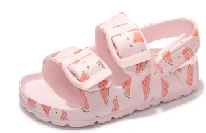 FUNKYMONKEY Unisex-Child Slides Double Buckle Adjustable EVA Flat Sandals for Boys Girls