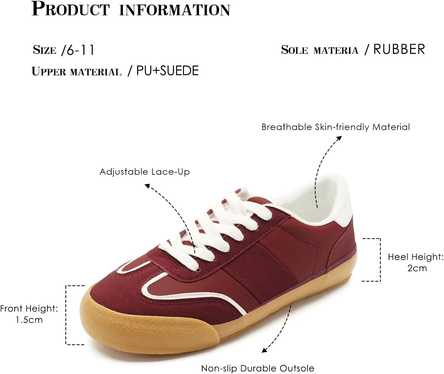 FUNKYMONKEY Women Fashion Sneakers Lace Up Comfort Casual Tennis Skate Shoes Lightweight Anti Slip Walking Footwear
