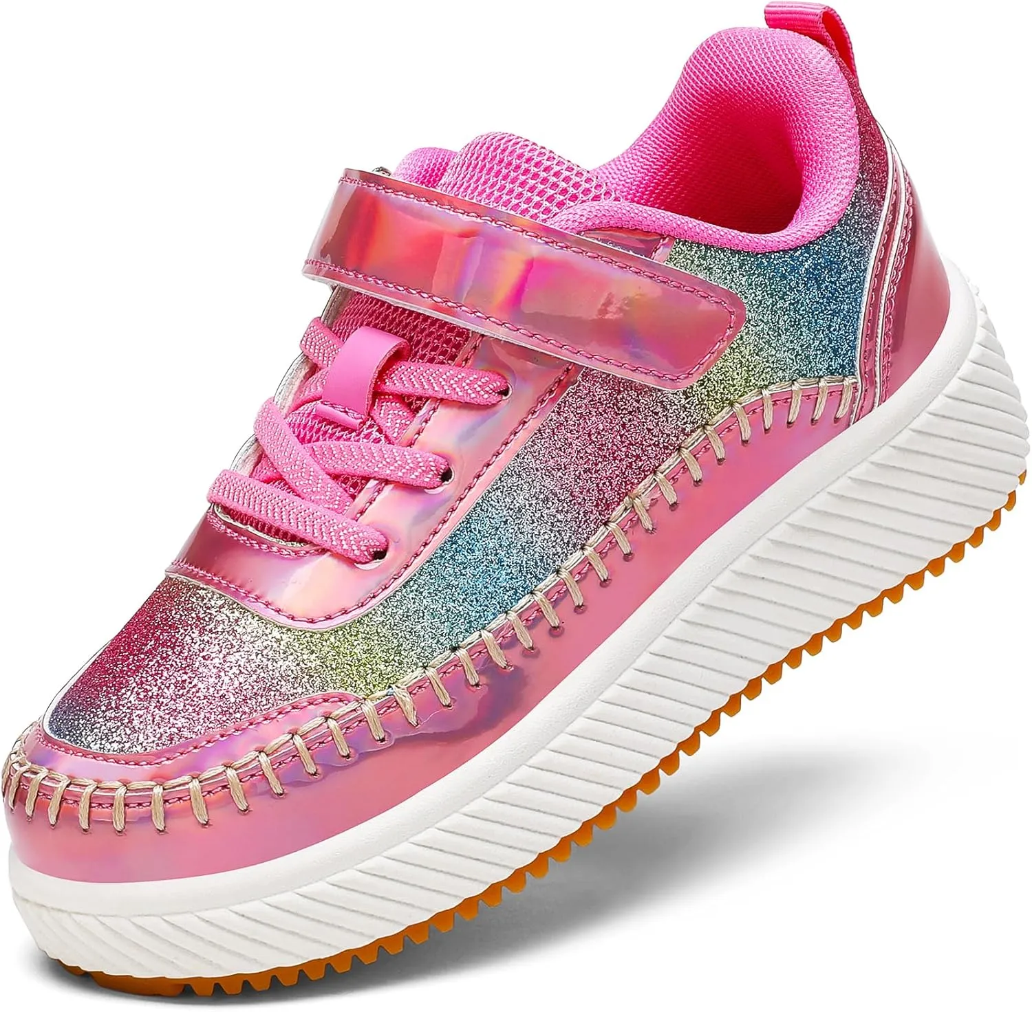 Girls Boys Sneakers Kids Running Tennis Shoes Glitter Sparkly Braided Bling Design,Athletic Shoes for Children Youth