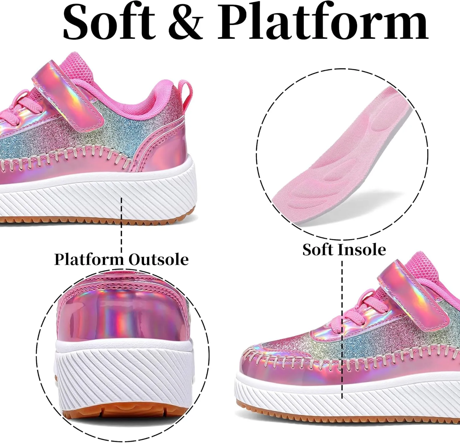 Girls Boys Sneakers Kids Running Tennis Shoes Glitter Sparkly Braided Bling Design,Athletic Shoes for Children Youth