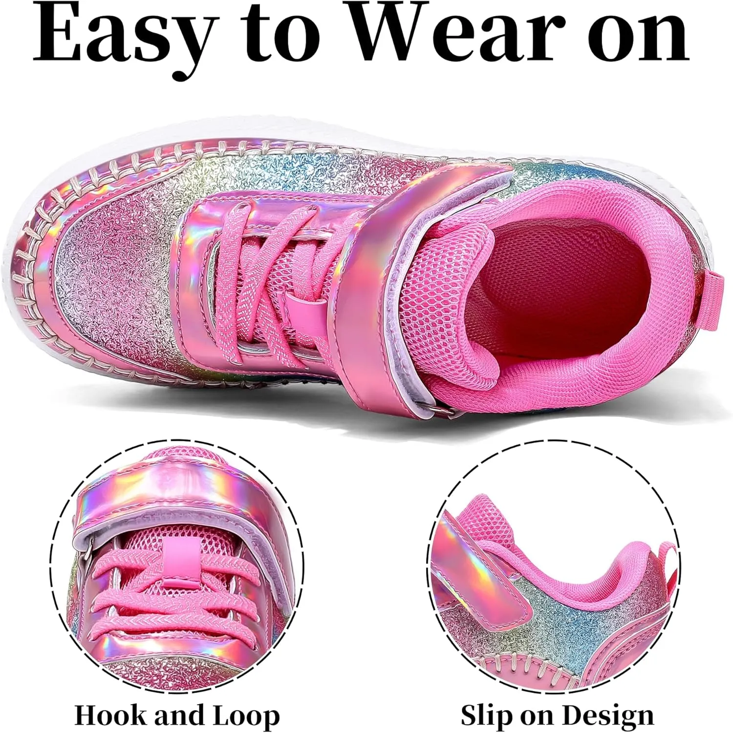 Girls Boys Sneakers Kids Running Tennis Shoes Glitter Sparkly Braided Bling Design,Athletic Shoes for Children Youth