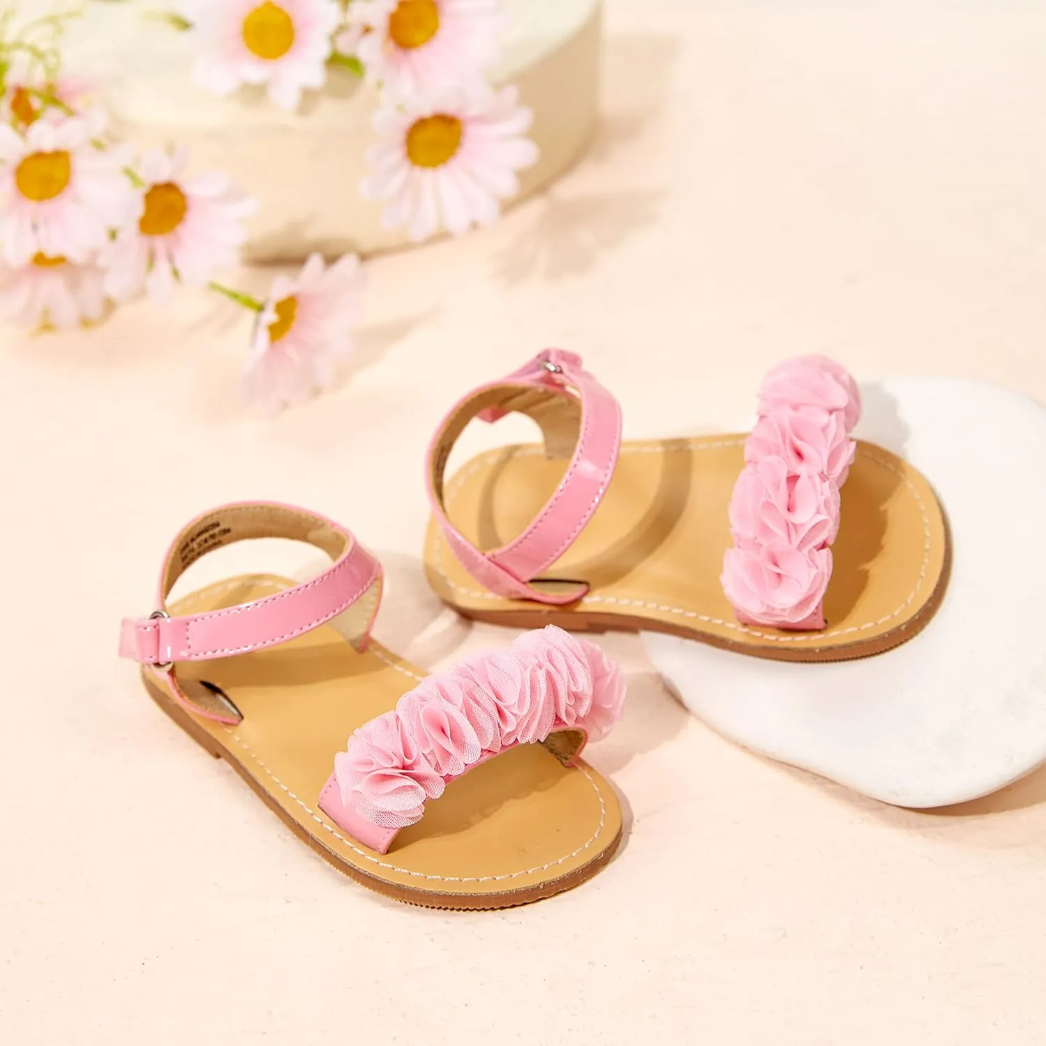 Girls Open Toe Flat Sandals Summer Casual Toddler Little Kid Sandals