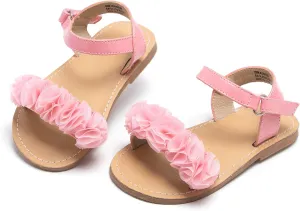 Girls Open Toe Flat Sandals Summer Casual Toddler Little Kid Sandals