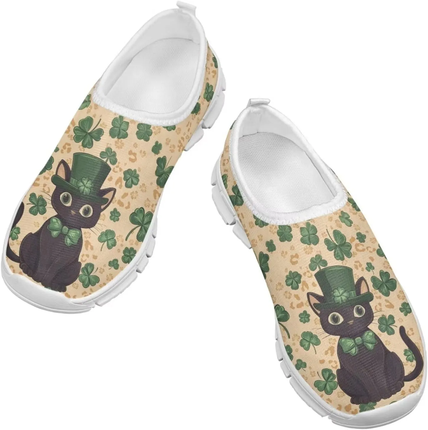 Girls Slip On Sneakers St Patrick's Day Costume Kids Tennis Gym Shoes