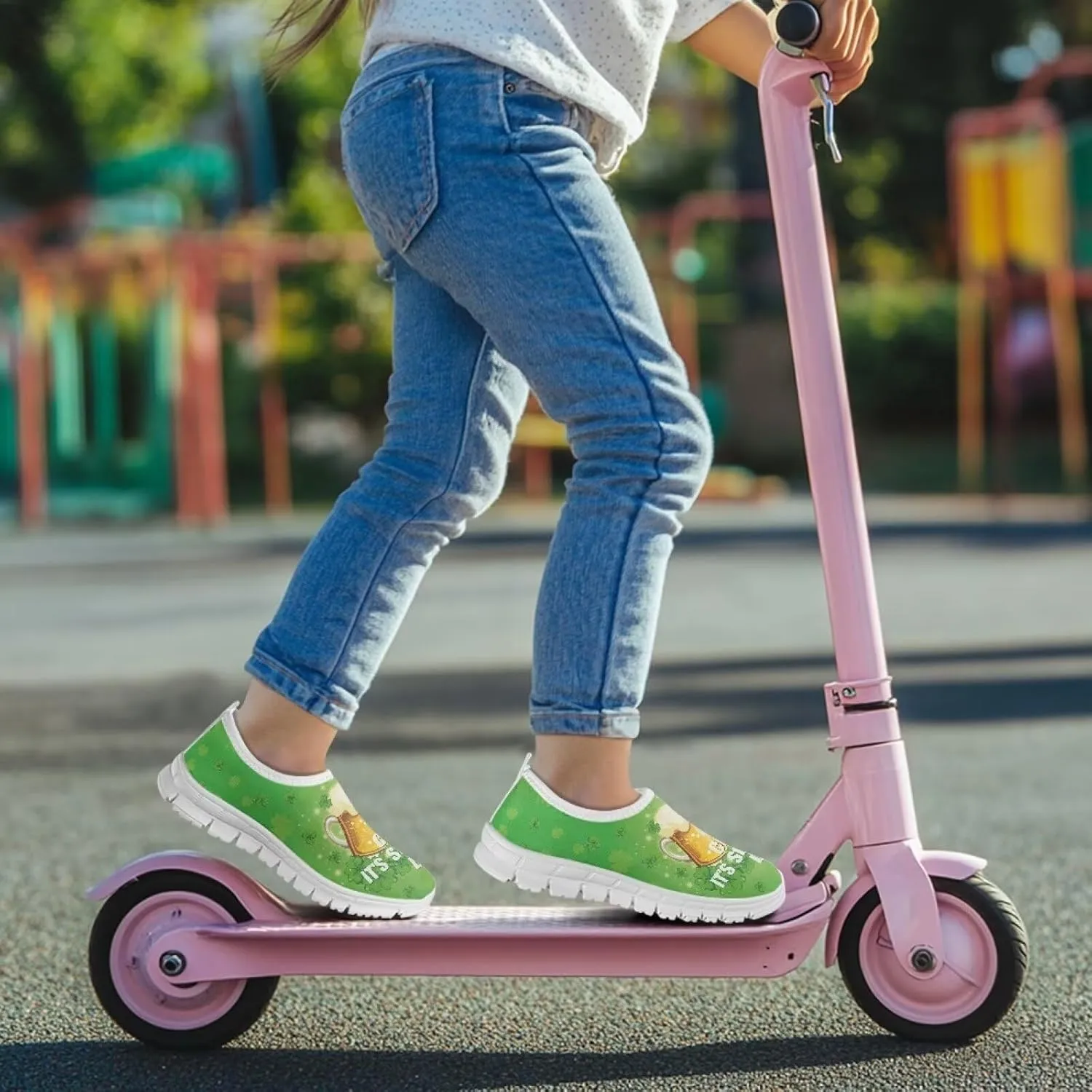 Girls Slip On Tennis Shoes Kids Running Shoes St. Patrick's Day Shoes
