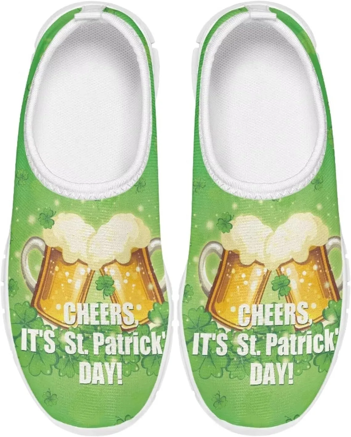 Girls Slip On Tennis Shoes Kids Running Shoes St. Patrick's Day Shoes