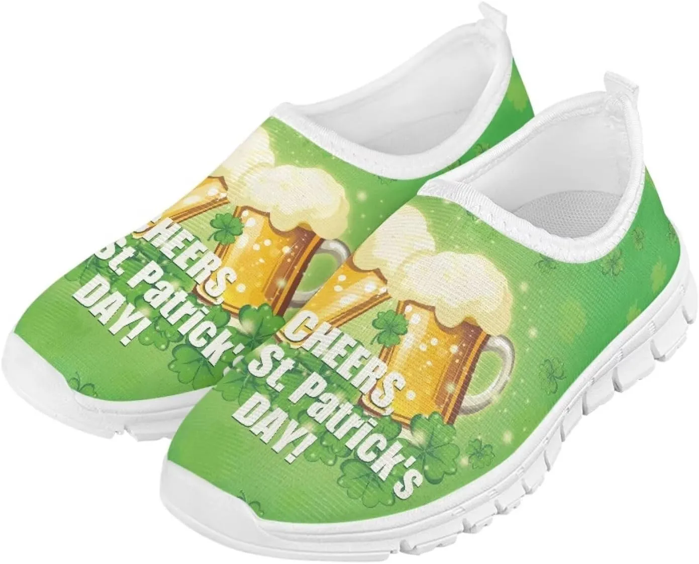 Girls Slip On Tennis Shoes Kids Running Shoes St. Patrick's Day Shoes