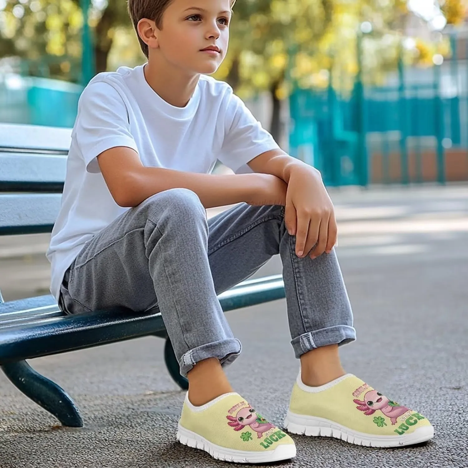 Girls Slip On Tennis Shoes Kids Running Shoes St. Patrick's Day Shoes