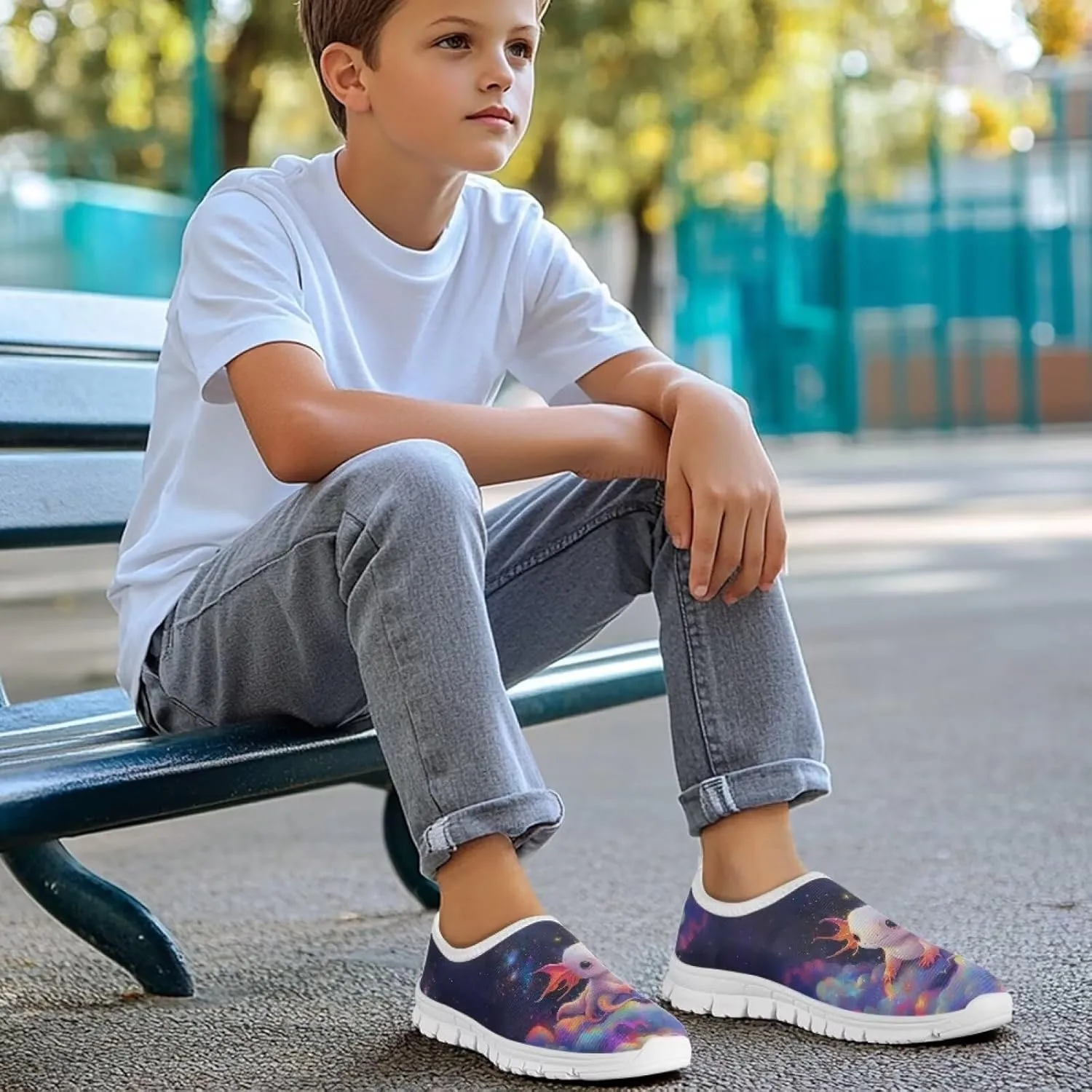 Girls Tennis Shoes Cute Little Kid Slip On Sneakers School Running Shoes