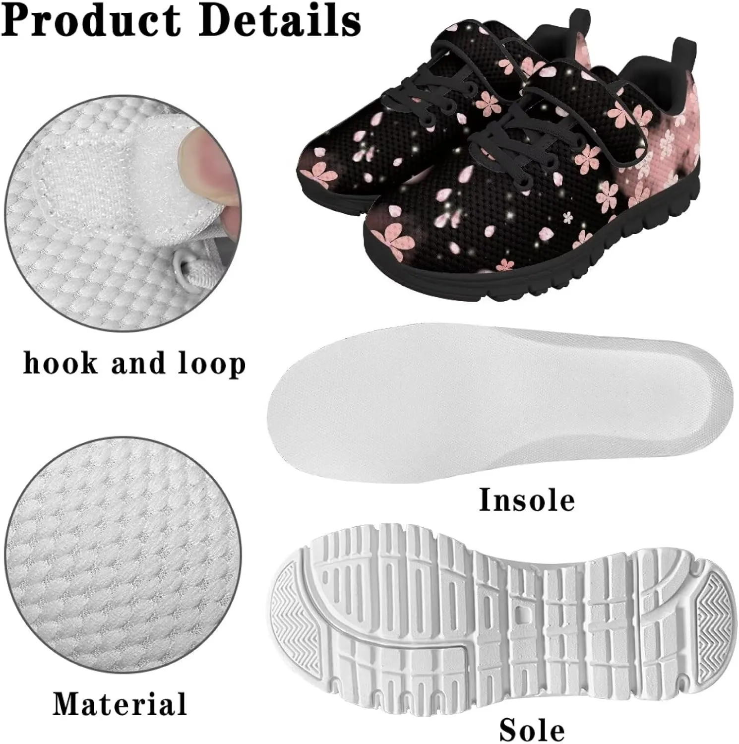 Girls Tennis Shoes Kawaii Print Teen Girls Slip On Sneakers for School