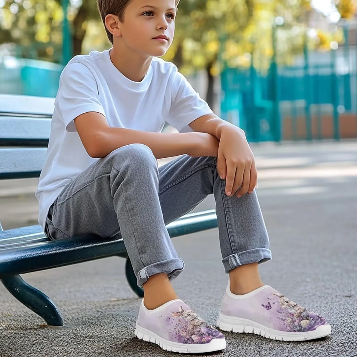 Girls Tennis Shoes Little Kids Slip On Sneakers School Running Shoes