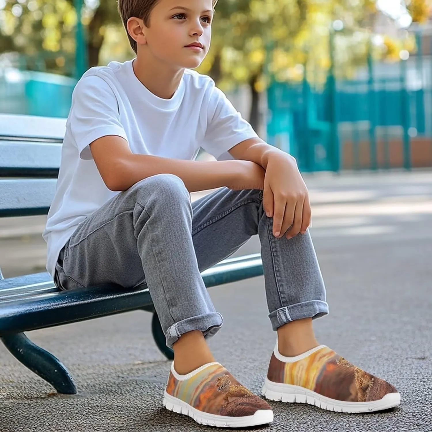Girls Tennis Shoes Little Kids Slip On Sneakers School Running Shoes