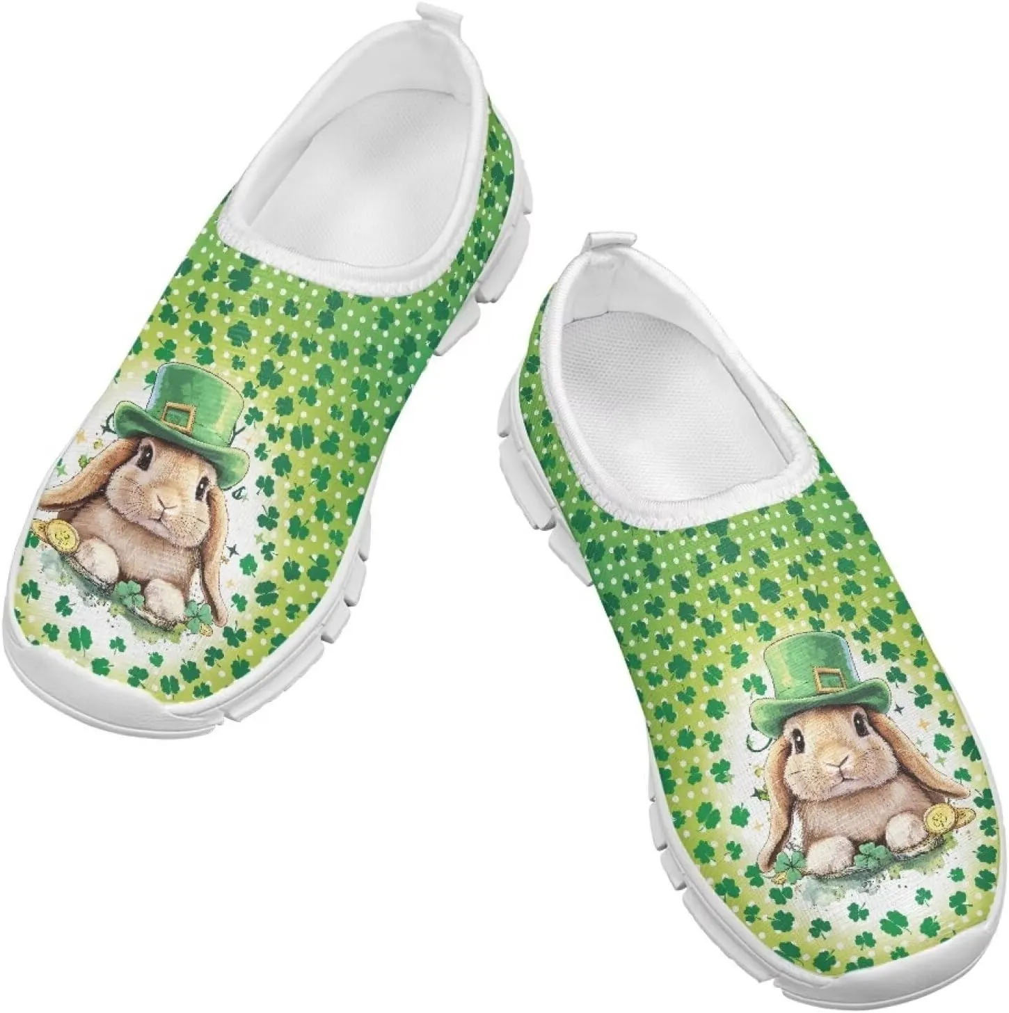 Girls Tennis Slip On Shoes St. Patrick's Day Gift for Kids Casual Shoes