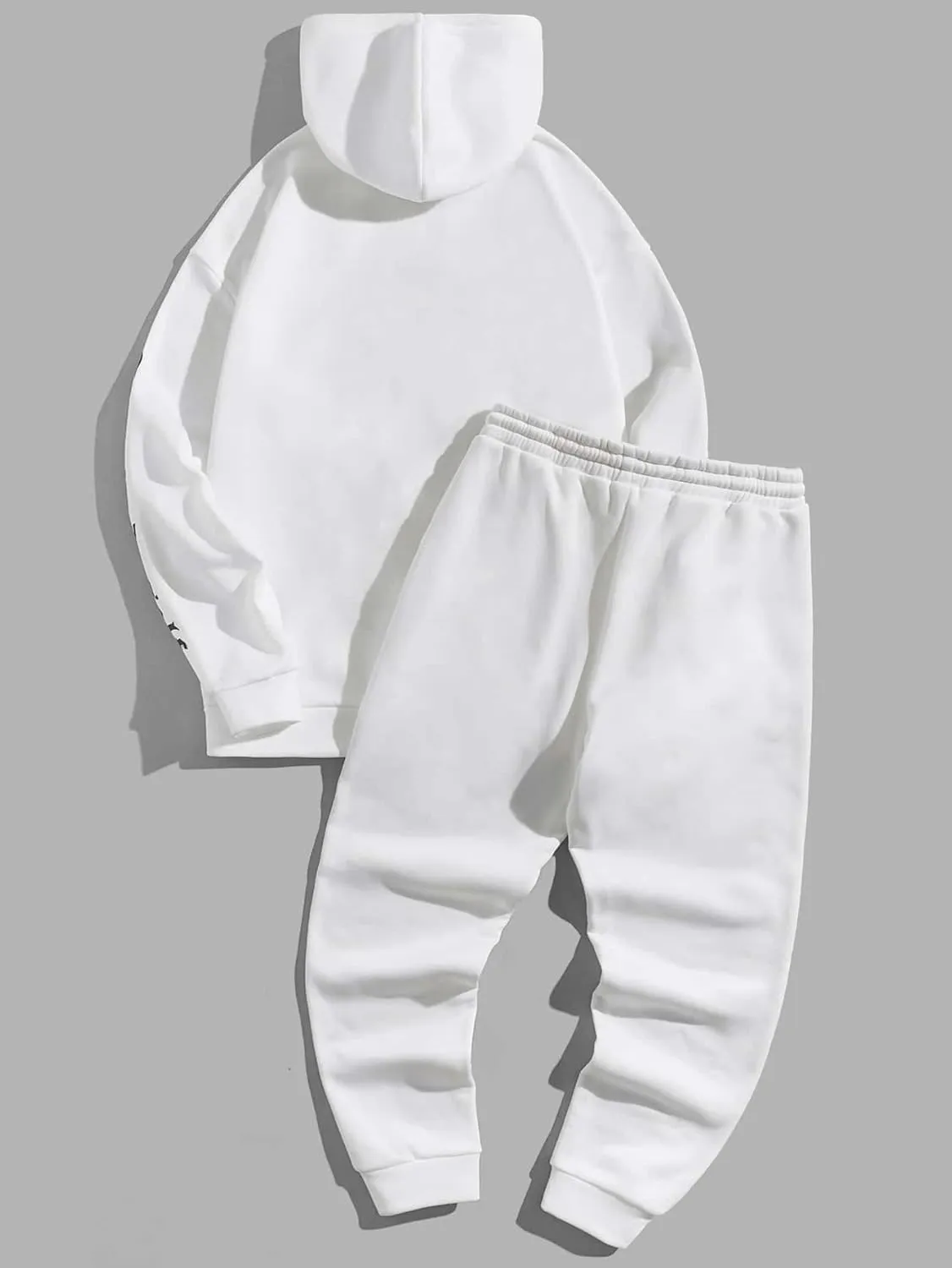GORGLITTER Men's 2 Piece Sweatsuits Floral Letter Graphic Hoodie Sweatshirt Sweatpants Set Tracksuit