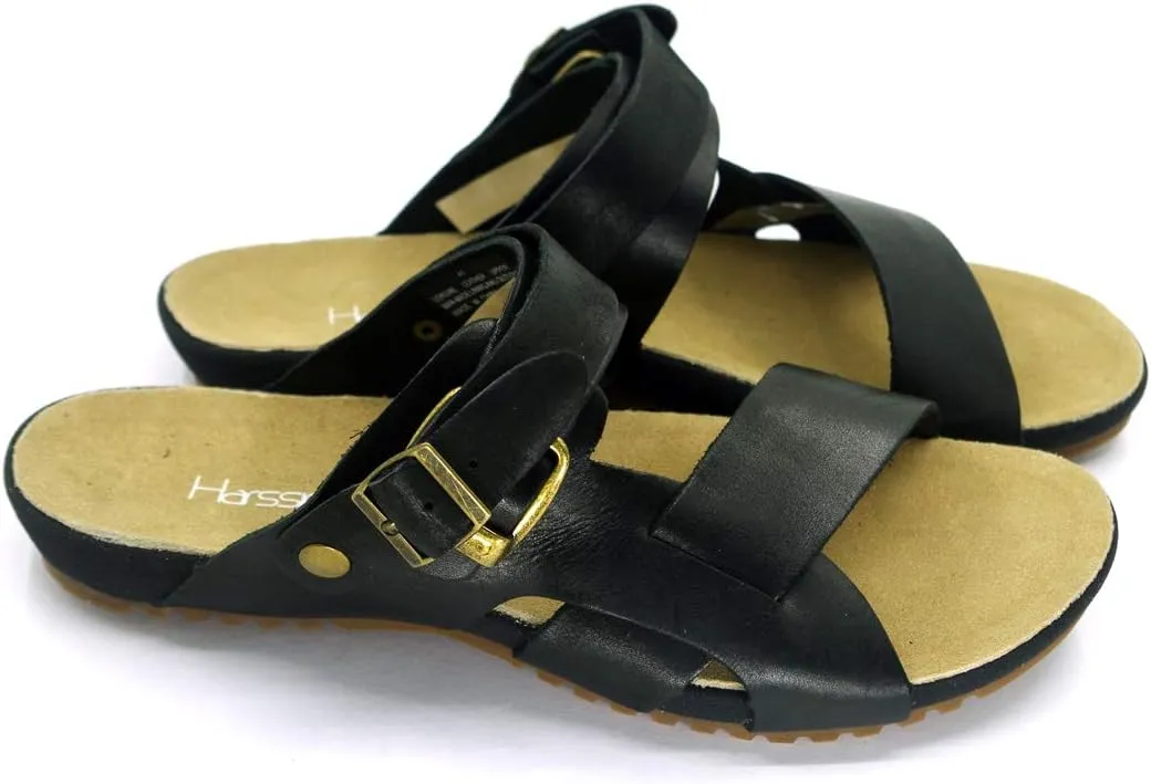 Harssidanzar Mens Leather Sandals Adjustable Ankle Strap sandals GM205