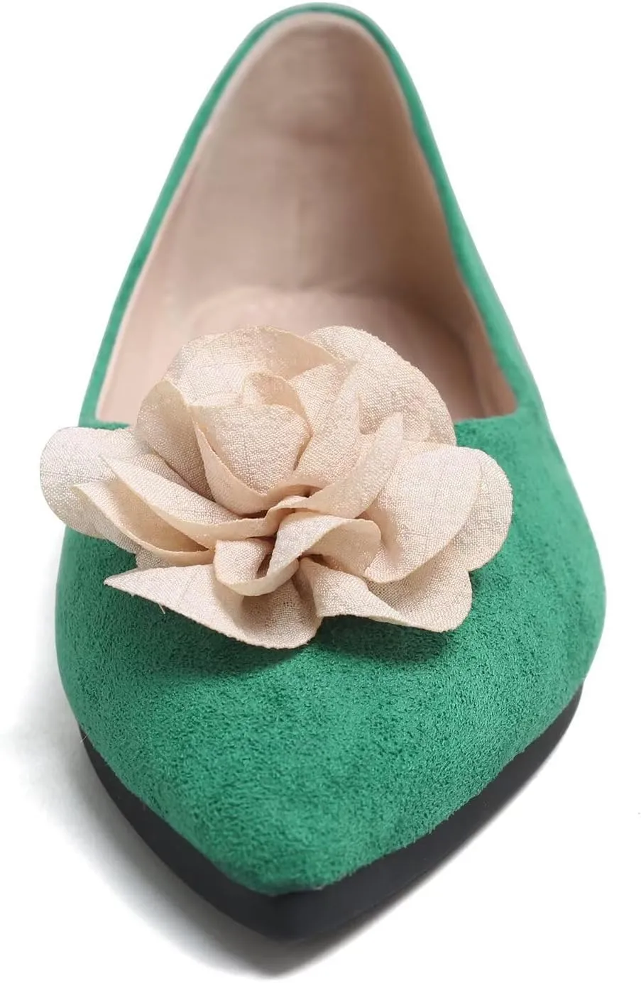 Hee grand Women Pom Pom Causal Flats -Solid Slip on Shallow Comfortable Ballet Shoes