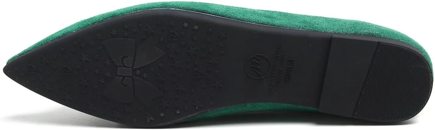Hee grand Women Pom Pom Causal Flats -Solid Slip on Shallow Comfortable Ballet Shoes
